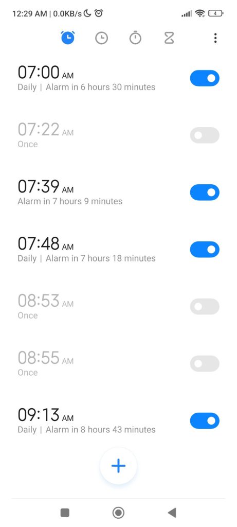 Xiaomi MIUI Clock alarm
