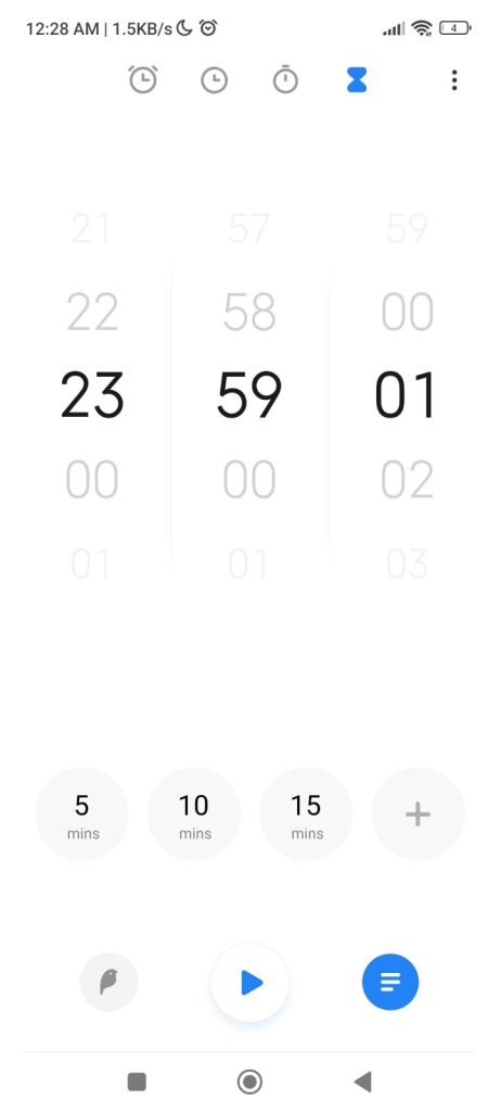 Xiaomi MIUI Clock Countdown timer