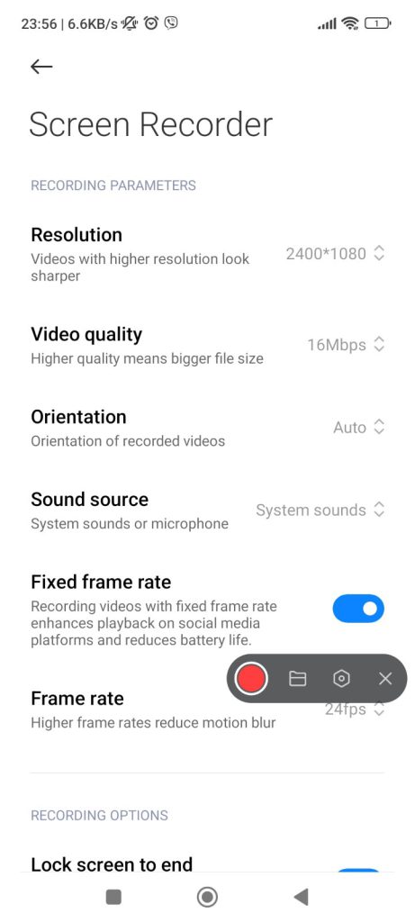 Xiaomi Screen Recorder